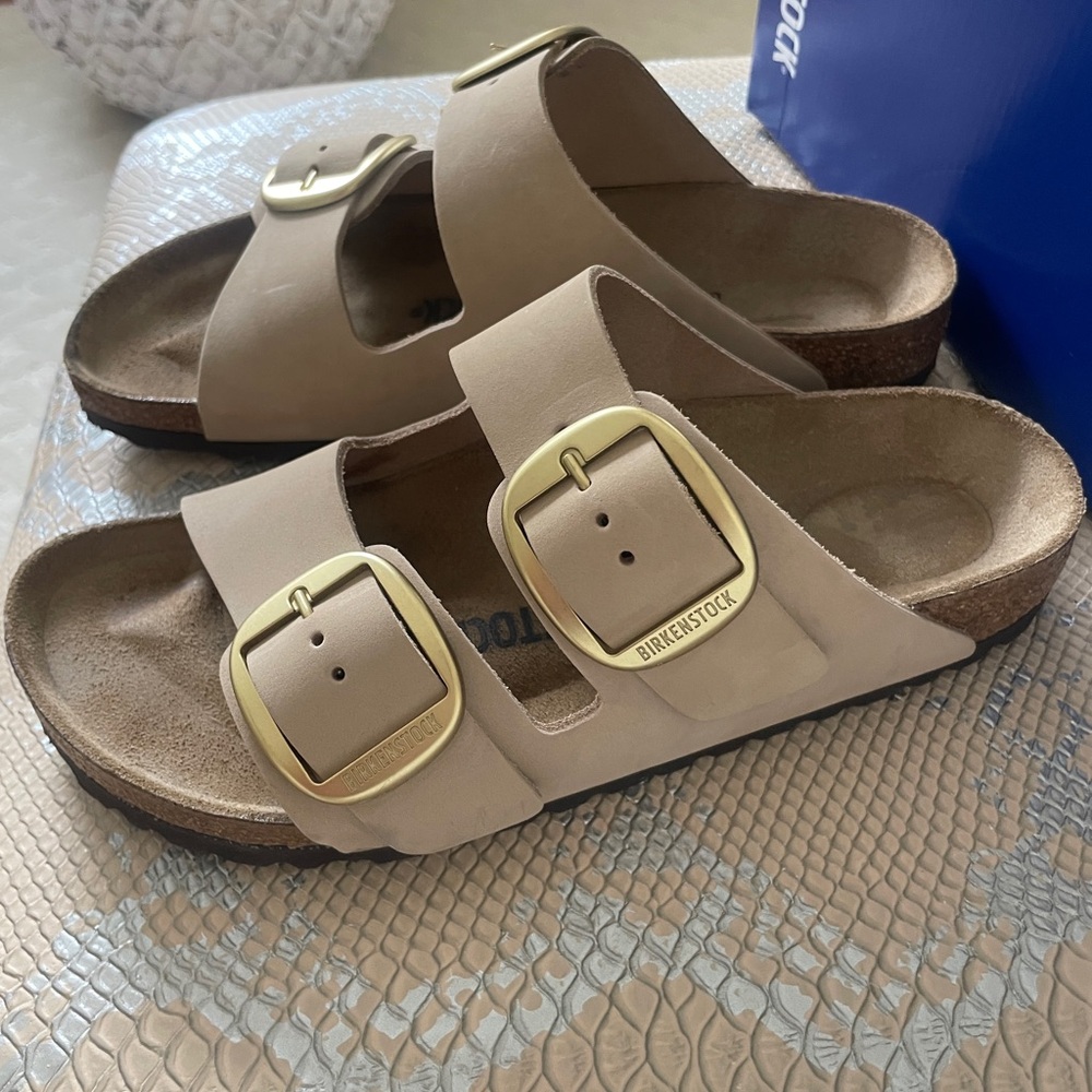 Birkenstock Big Buckle Sandals with Gold Accents - Picture 5 of 8